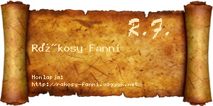 Rákosy Fanni névjegykártya